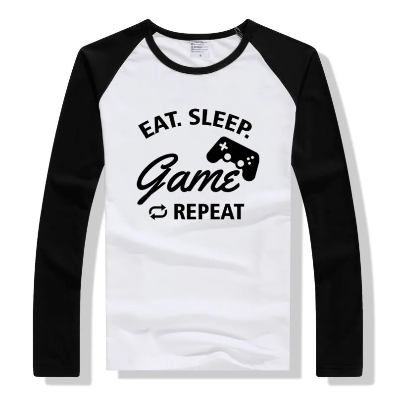 LYTLM футболка для мальчиков с надписью «Eat Sleep Game» детские зимние рубашки для малышей, топы для маленьких мальчиков и девочек, осенняя одежда для маленьких мальчиков