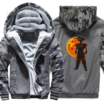 

Cool Camouflage Raglan Sweatshirt Print Winter Coat Thick 2019 New Hoodies Funny Warm Clothing Japan Anime Dragon Ball Harajuku