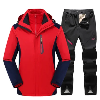 

2020 New Thick Warm Ski Suit For Women Outdoor Ski Pants Windproof Waterproof Ski Snowboard Jacket Suit Winter Ski Jacket Women