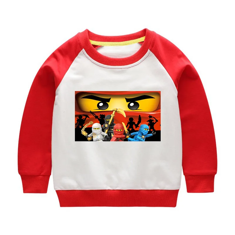 Ninjago с рисованными анимациями, хлопок, одежда с длинным рукавом толстовки с капюшоном и свитшоты для маленьких Одежда для мальчиков и девочек осенние толстовки, свитера Детские топы