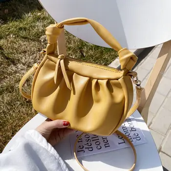 

fashion ruched hobos women handbags designer shoulder bags luxury soft pu leather crossbody bag large totes chic lady purse 2020