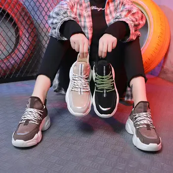 

New Casual Shoes Female Dad Sneakers Women Female Breathable Lace-up Suede Leather Women's Shoes Tenis Chaussure Femme Girl