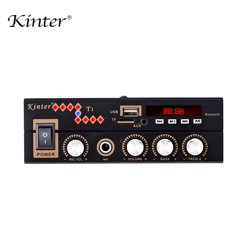 Kinter T1 караоке усилитель для bluetooth USB TF FM MIC вход воспроизведение стерео звук