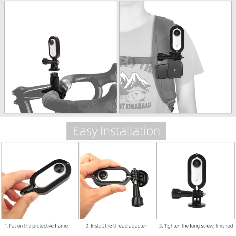 Защитный металлический адаптер для Insta360 Go с винтовым каркасом 1/4 ''резьба адаптер алюминиевый сплав крепление аксессуары для экшн-камеры