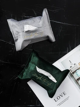 

Simple Leather Tissue Box Letter Printing Wipes Container Soft Napkin Holder Home Kitchen Paper Holder Car Holder BB50ZJ