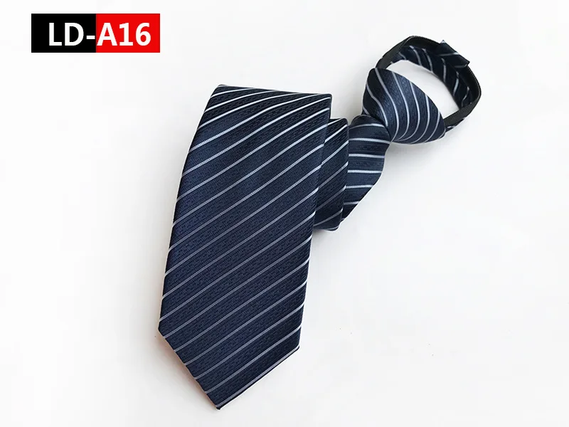 Necktie Мужская застежка-молния жаккард Полосатый плед Рабочая команда группа узкий ленивый галстук официальная Свадебная деловая Вечеринка стрела для худой шеи галстук-платок - Цвет: Necktie