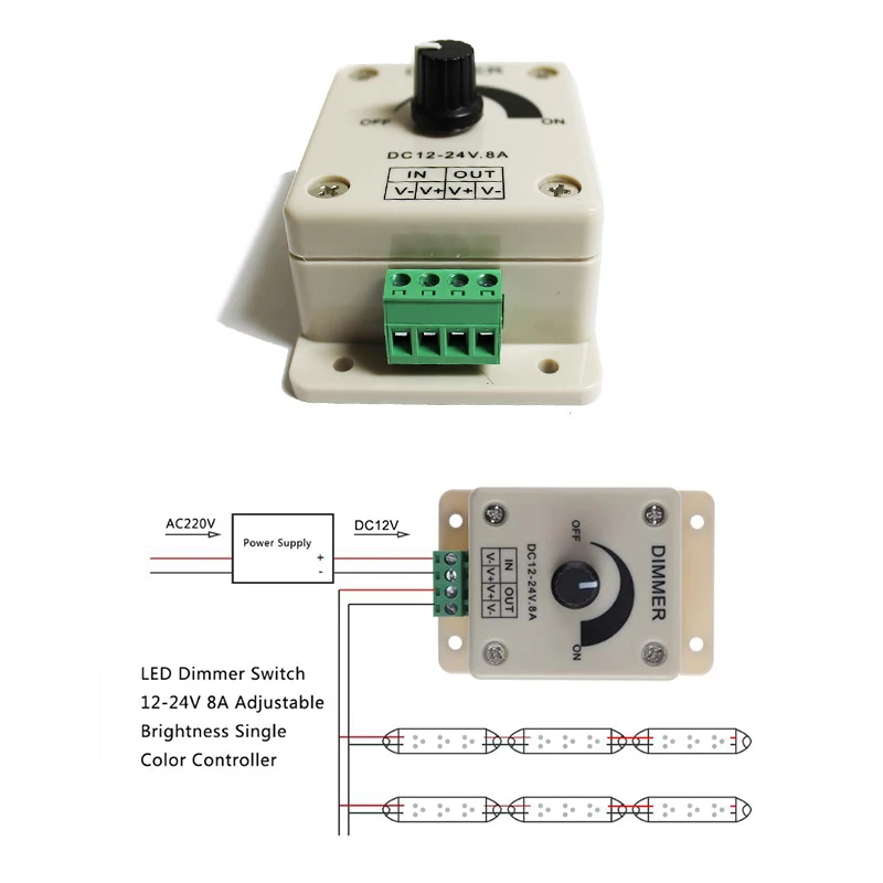 Dc-dc регулятор постоянного тока напряжения стабилизатор напряжения 8А Регулируемый источник питания Регулятор скорости постоянного тока 12 В светодиодный диммер 12 В регулятор