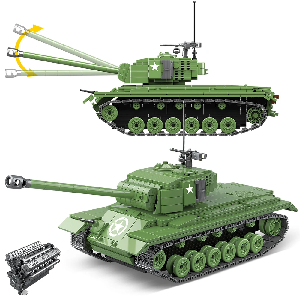 США Pershing M26 военные тяжелые танки строительные блоки городской король тигровый