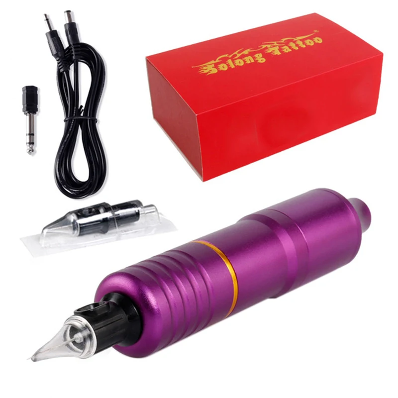 Purple Гибридная Татуировка ручка роторная игла для тату-машинки картриджи Em108 - Цвет: Purple