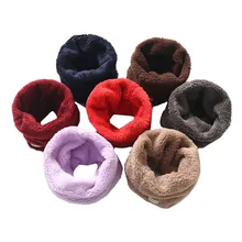 Bufandas осень зима сплошной цвет детский воротник плюшевый бархат толстый теплый детский шейный платок ветрозащитный девочка мальчик ребенок