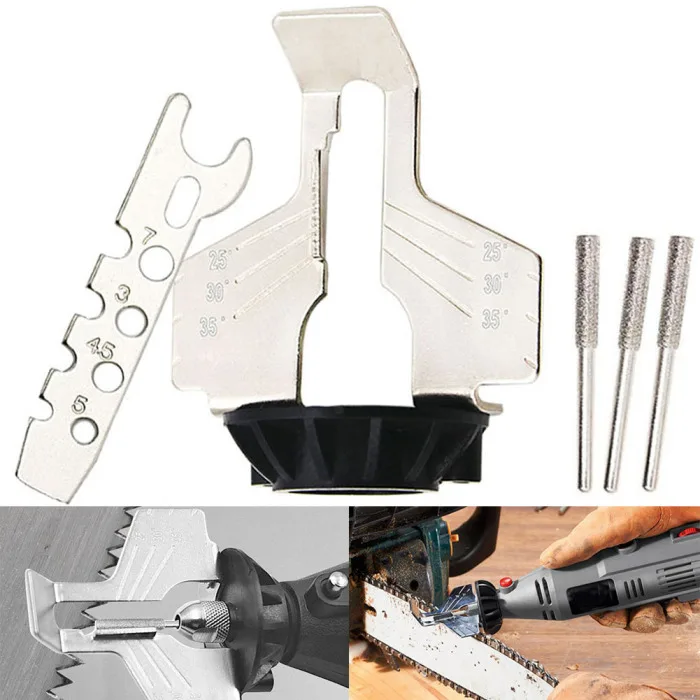 Chain Saw Tooth Grinding Tools Sharpening Attachment for Electric Grinder Outdoor Garden MU8669