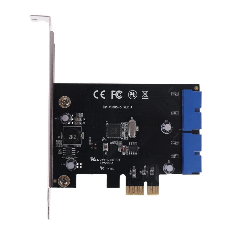 

VL805 Chipset PCI Express to Dual 20pin USB 3.0 Controller Card PCI-e to Male Port Adapter Expansion Card