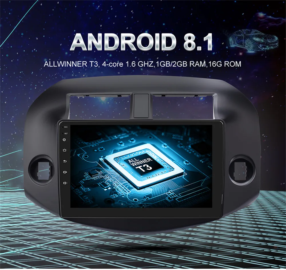 Discount Android 9.1 2 din Car Radio GPS Navigation Player For Toyota RAV4 Rav 4 2007-2011 Car Audio Video Auto Stereo BT WIFI RDS 2