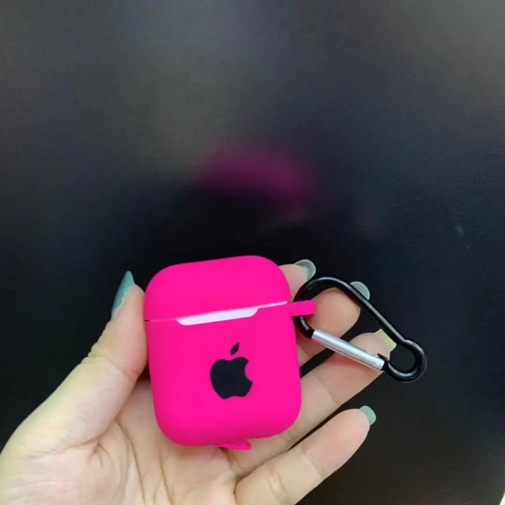Для Apple AirPods 2 1, аксессуары для наушников, мягкий чехол с милым логотипом, карамельный цвет, чехол с крючками - Цвет: 16