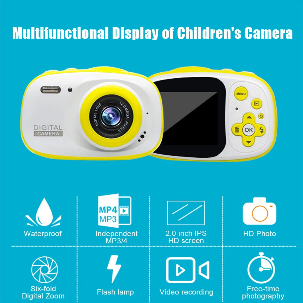 Профессиональная водонепроницаемая цифровая камера 720p HD камера MP4 MP4 детский фотоаппарат поддержка tf-карты подводная съемка детский