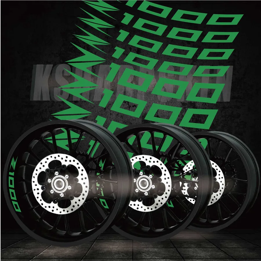 

Motorcycle wheel label letter reflective rim decorative applique for KAWASAKI Z1000 Z 1000 sticker