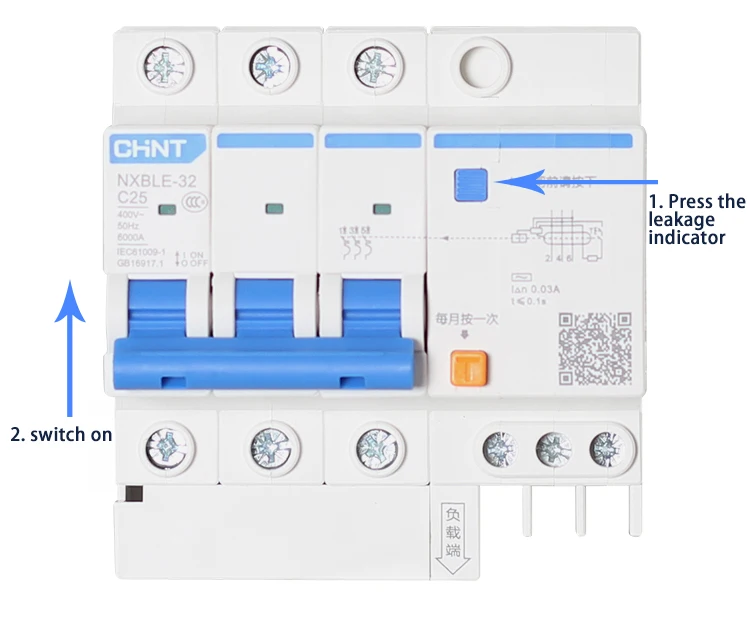 CHINT AC230/400 V NXBLE-32 3P+ N устройство остаточного тока C 6 10 16 20 25 32A электромагнитный выпуск Тип C защита от перегрузки