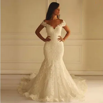 

Off The Shoulders Mermaid Wedding Dresses Women Measurements Vestidos De Novia Sexy Lace Appliqued Wedding Gowns