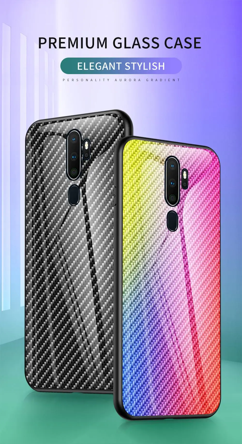 Модный чехол для Oppo A9 A5, чехол из углеродного волокна с текстурой стекла, гибридный мягкий силиконовый чехол для Oppo A11 A11X, чехол для задней панели телефона