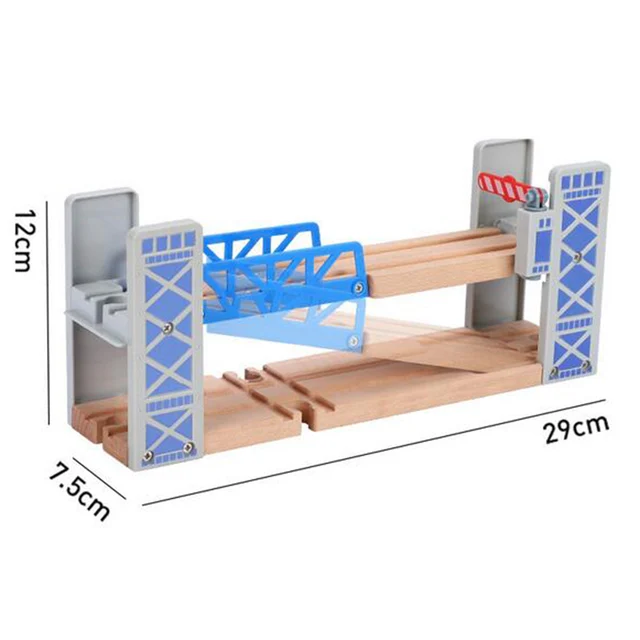 Wooden Double Deck Bridge Overpass Toy DIY Train Tracks Railway Scene Accessory enjoying hours of happy family time together 6
