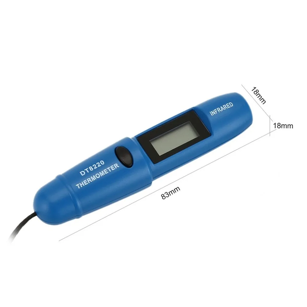 DT8220 цифровой ЖК-Инфракрасный мини-термометр измеритель температуры тестер Красный Лазерный Карманный Бесконтактный пирометр ручка бытовой