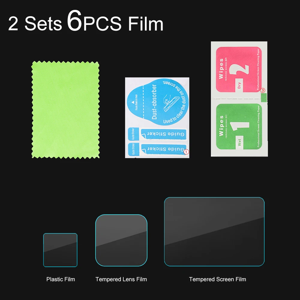 2 sets Tempered Glass Screen Protector For Gopro Hero 8 Sport Camera Screen Protector Film Tempered Glass Camera Accessories - Цвет: 2 sets