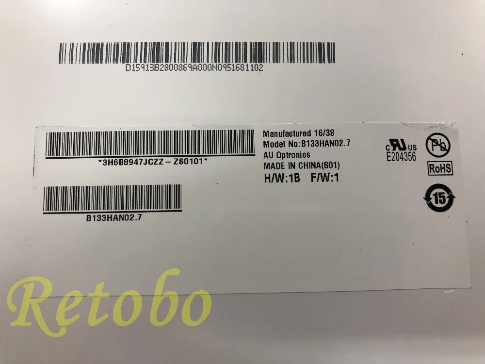 13," FHD светодиодный ЖК-экран для ноутбука B133HAN02.7 B133HAN02.1