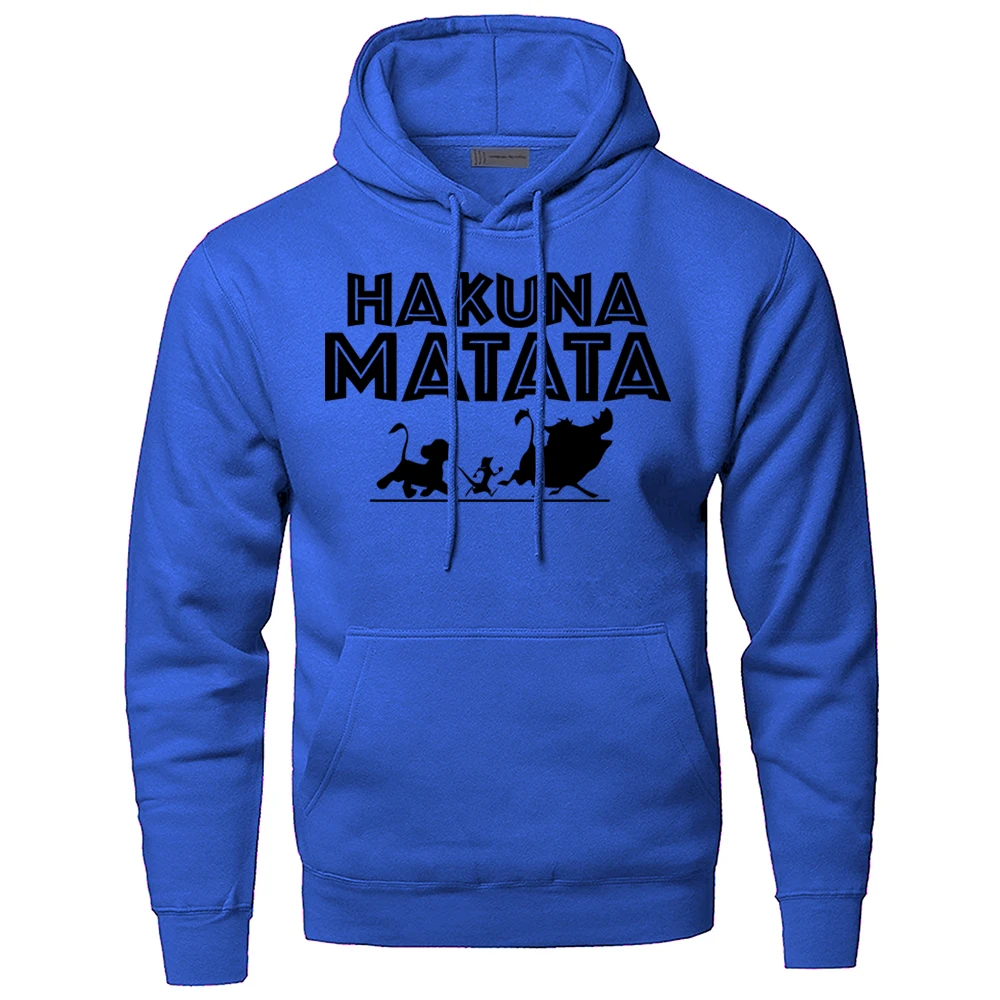 The Lion King Hakuna Matata Hoodies Sweatshirts Men Simba Pumbaa Timon Hooded Hoodie 2019 Winter Autumn Movie Cartoon Sportswear