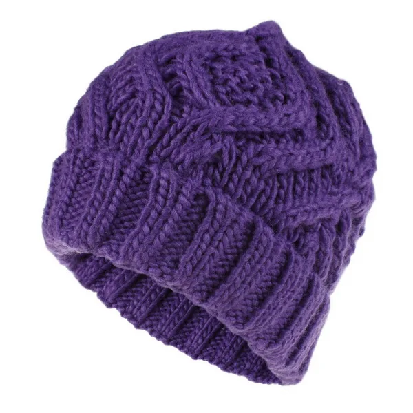 NUZADA, зимние вязаные шапки для женщин, модный теплый хлопковый шарф, вязаная шапка, шапки бини, маски, шапки для девочек, шапки высокого качества для женщин - Цвет: Purple hat
