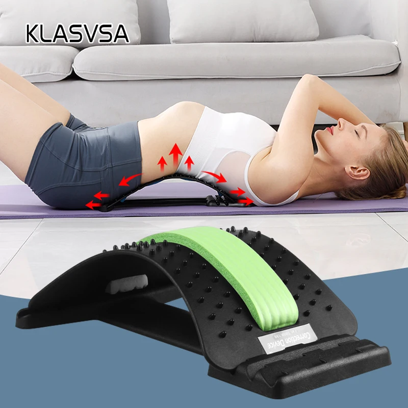 KLASVSA Back Stretcher Massager Neck Waist Pain Relief Magic Support Massage Home Muscle Stimulator Relaxation Fitness Equipment electrical massager