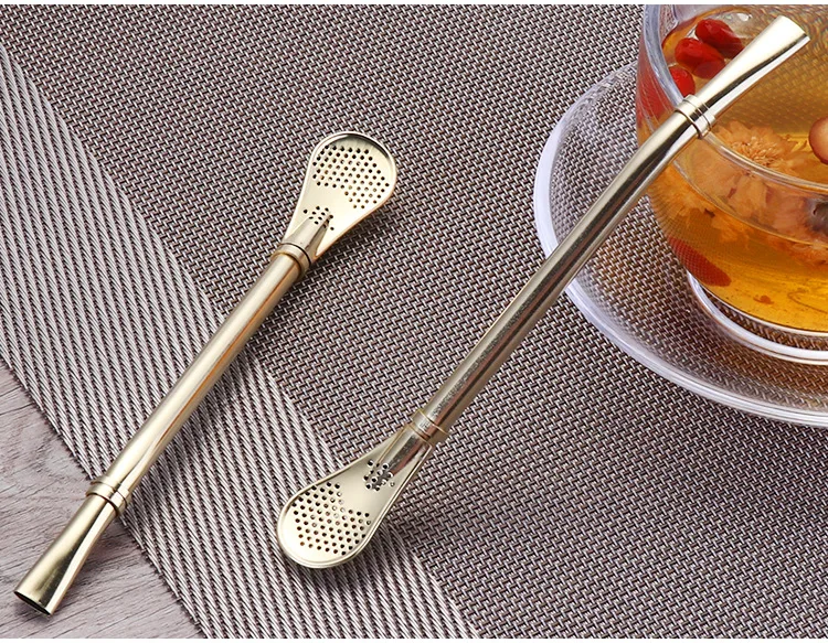 Creative 304 Stainless Steel Korean Style Hot Drinks Straw Environmentally Friendly xi guan shao Manufacturers Bar Restaurant KT