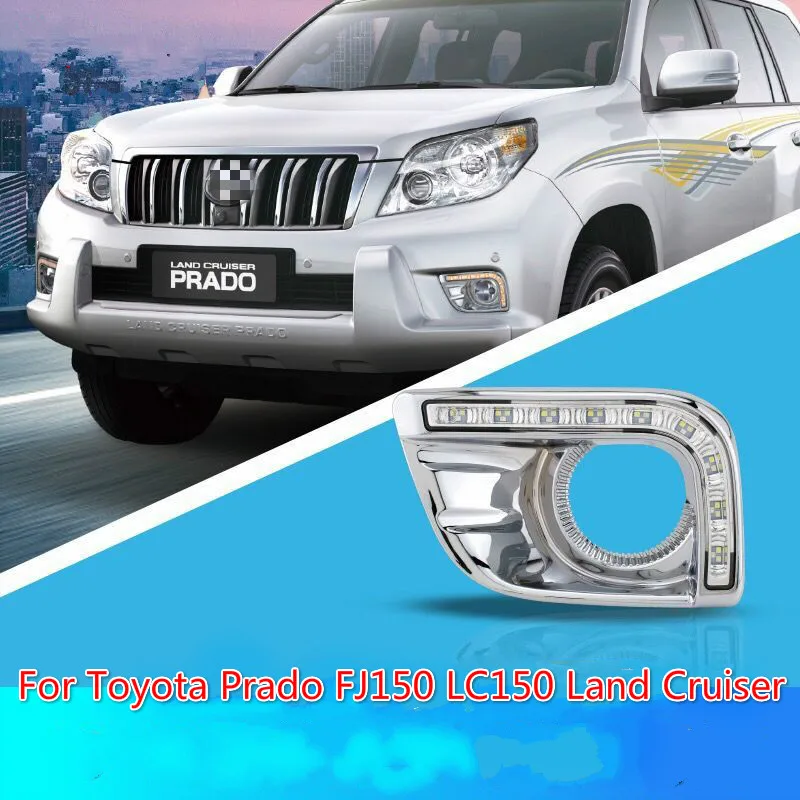 

Car Flashing 1Set For Toyota Prado FJ150 LC150 Land Cruiser 2700 2010 2011 2013 Daylight LED DRL Daytime Running Lights Fog Lamp