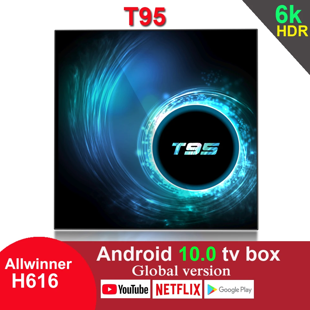 Предпродажа T95 Android 10,0 tv Box Allwinner H616 4GB 32GB 64GB 2,4G Wifi Youtube HDR Google Play 6K 2GB 16GB телеприставка