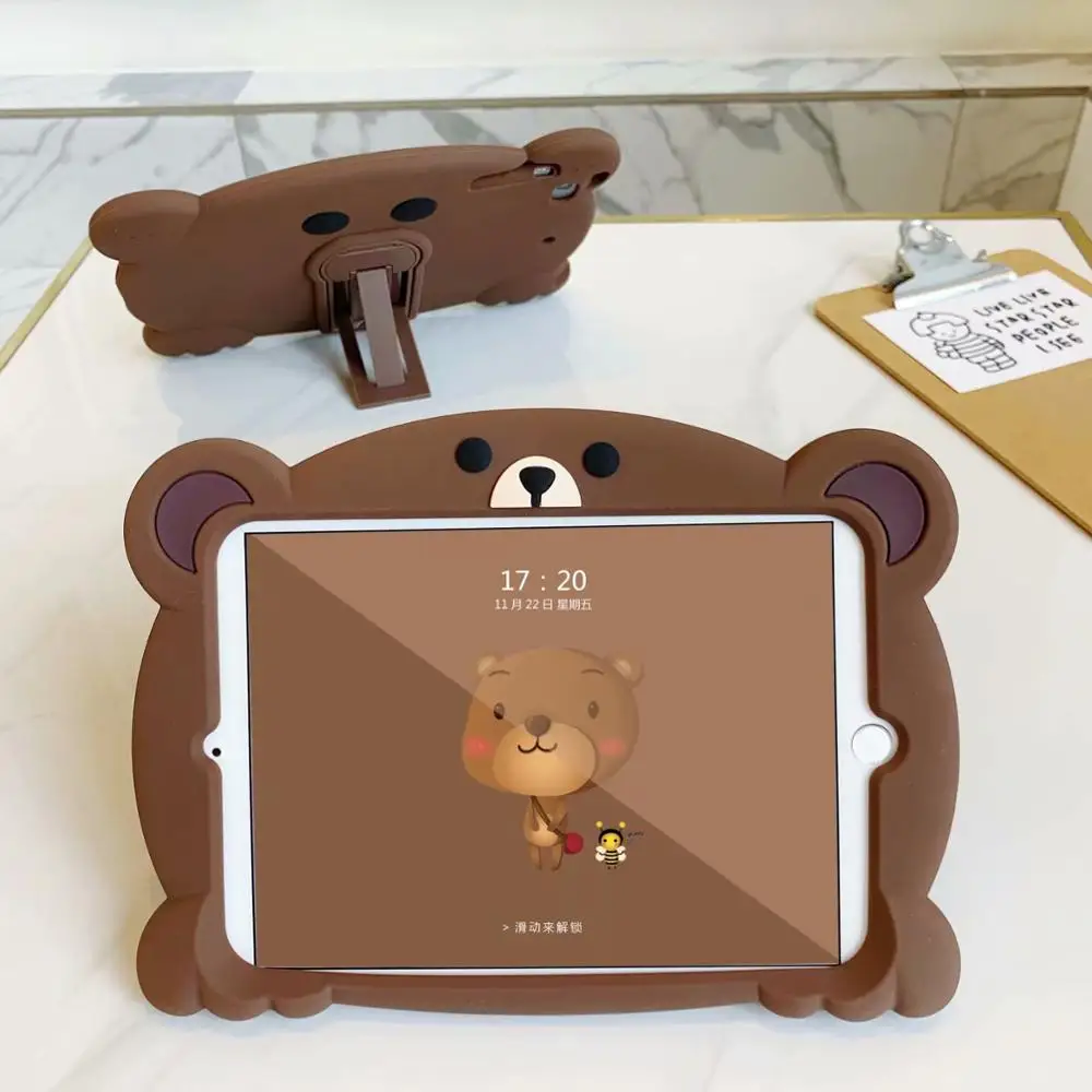 For iPad Pro 10.5 Носки с рисунком медведя из мультика детский чехол для iPad 9,7 10,2 Pro 9,7 10,5 11 Air 1 2 3 Flip смарт-чехол для iPad 2, 3, 4, мини, на возраст 1, 2, 3, 4, 5 Funda силиконовый чехол - Цвет: For iPad Pro 10.5