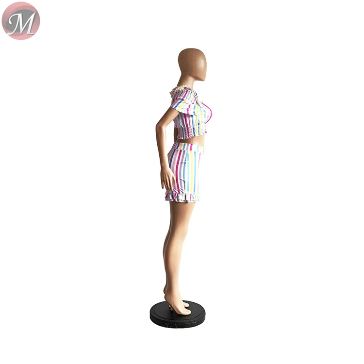 9060630 queenmoen summer women clothing wholesale rainbow strip ruched two piece shorts suit