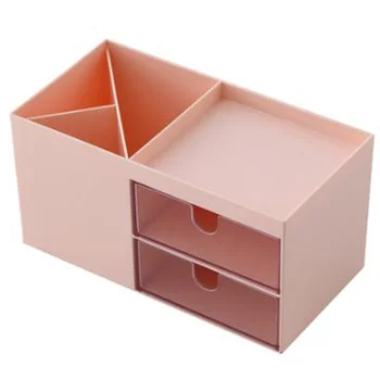 

Nordic Style Multifunctional Plastic Pen Holder Desk Organizer Cosmetic Storage Box Desktop Drawer Storage Organizer Sundries, P