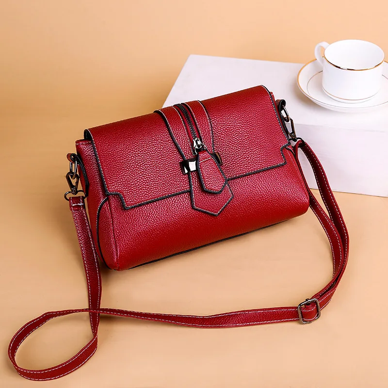 

Genuine Leather Textured WOMEN'S Bag Mommy Bag 2019 New Style Versitile Fashion Shoulder Large Capacity Soft Leather WOMEN'S Bag