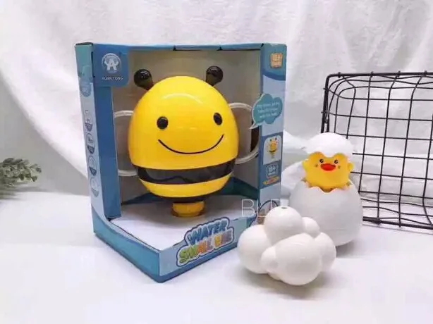 Douyin детская игрушка для ванны маленький пчелиный фонтан утечка воды игрушка+ утиный Пингвин яичная скорлупа+ облако воды игрушки