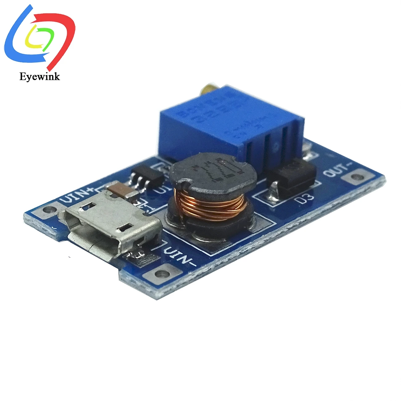 MT3608 регулируемый Повышающий Модуль 2 А с USB в 24 до 5 В 9 12 28 LM2577|Регуляторы