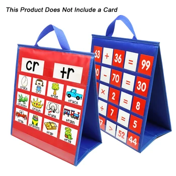 

Double-sided Self-standing Foladble Desktop Pocket Chart for Classroom Home Teaching Kids Children Educational Tools