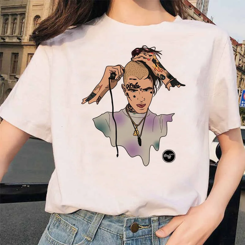 90s Графический Lil футболка с глазом Harajuku Хип-хоп футболки для женщин Cry Baby Ullzang модная футболка для мальчиков Топ-безрукавка в уличном стиле для женщин