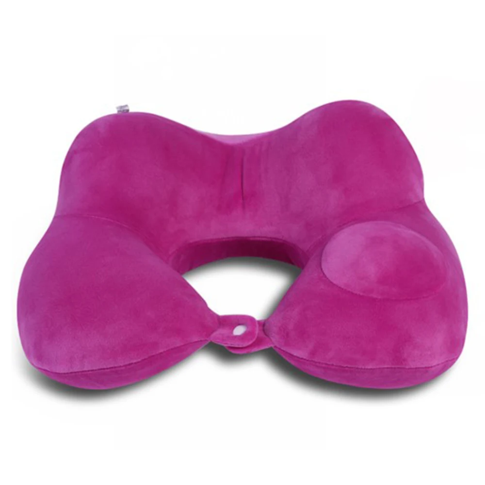 U-образная подушка для путешествий для самолета, надувная подушка для шеи, аксессуары для путешествий, портативные офисные подушки для сна - Цвет: B6 purple
