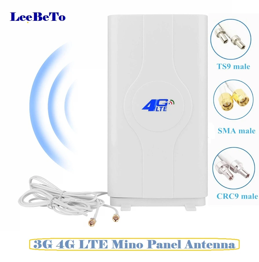 High Gain 4G LTE Antenna 2m/5m Cable Dual Mimo Long Range Network Antenna for WiFi Router/Mobile Broadband/Hotspot Amplifier