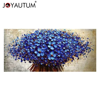 

Abstract Knife 3D Flower Pictures Home Decor Wall Art Hand Painted Flowers Oil Painting on Canvas Handmade Blue Floral Paintings