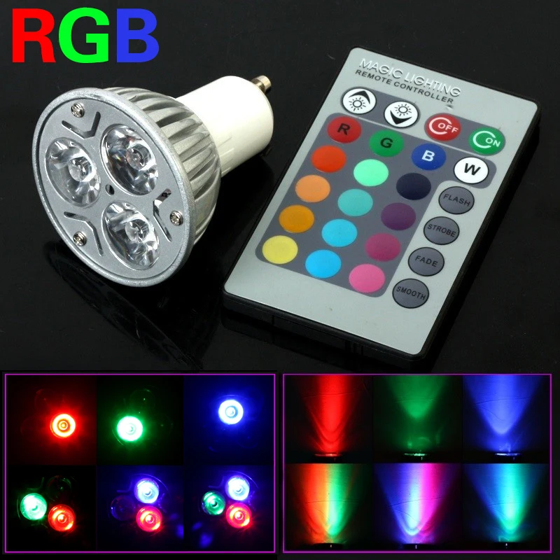 E27 GU10 E14 цветная (RGB) светодиодная грушевидная лампа с цветной ночной Светильник ИК