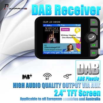 

AMprime Car DAB Digital Radio Adapter 2.4" LCD Display Support FM Transmitter BT Music AUX Interface