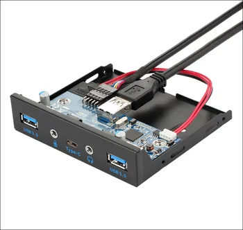 

New desktop computer 3.5-inch floppy drive panel USB3.1 Type-C positive and negative plug-in high-speed audio transmission