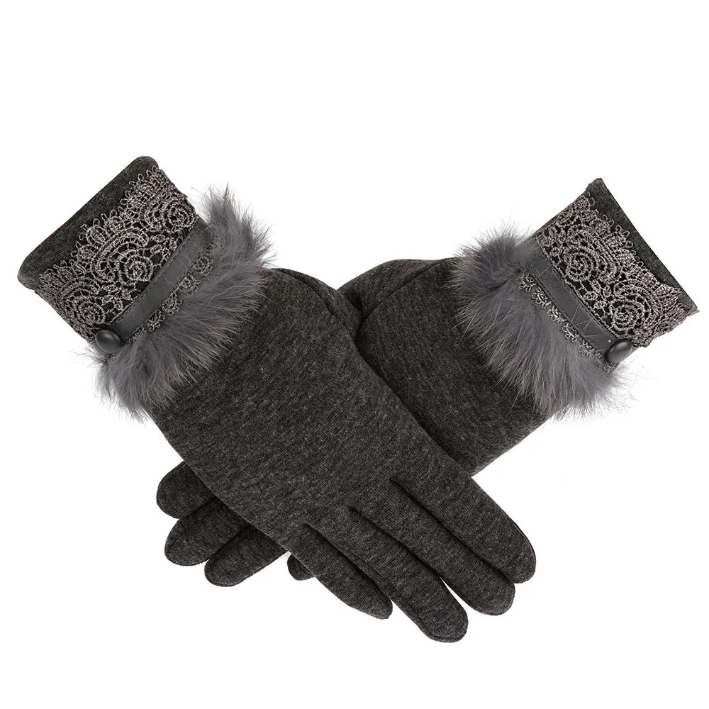 

Women Female Gloves Winter Warm Cashmere Keep Warm Driving Full Finger Gloves Screen ladies Glove Luvas Guantes 1