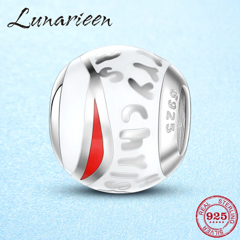 

Merry Christmas 925 Sterling Silver White snow enamel Charms DIY fine Beads Fit Original Pandora Charms Bracelet Jewelry making