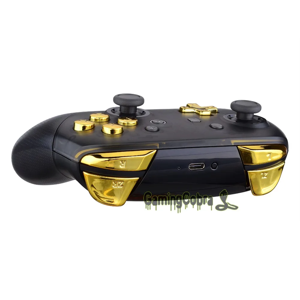 Хром золотой глянцевый ремонт ABXY D-pad ZR ZL L R ключи Замена Полный набор кнопок w/инструменты для nintendo Switch Pro контроллер